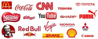 Kırmızı logolu markalar.